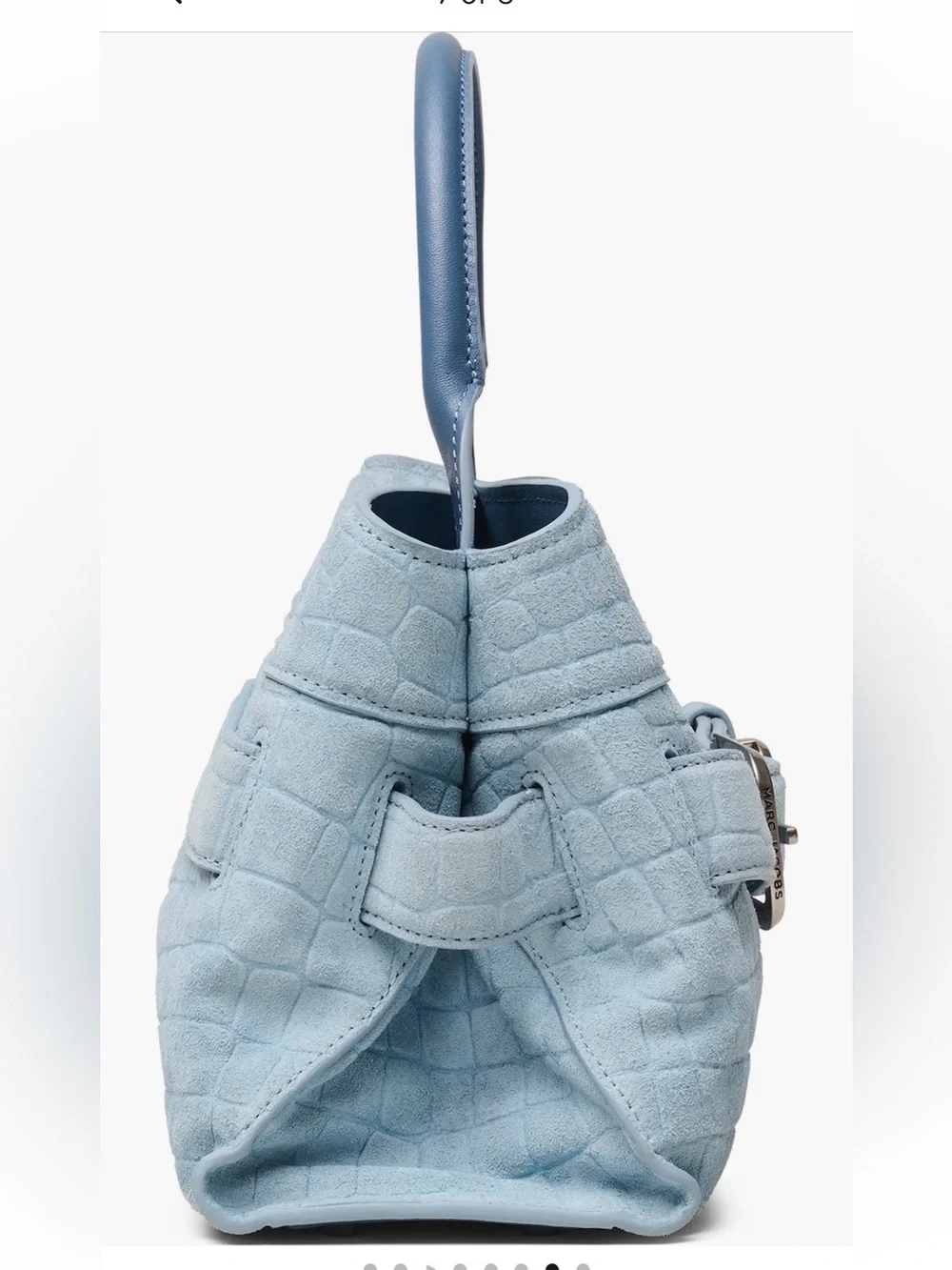 Marc Jacobs Small Dakota Croc-Embossed Suede Satchel